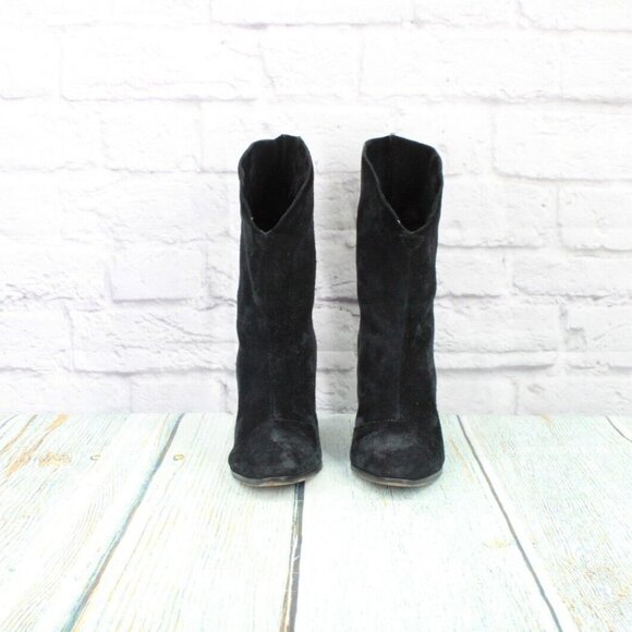 Foot Petals Black Suede Pull On Casual Pump Boots Size 6 Medium - Picture 4 of 9